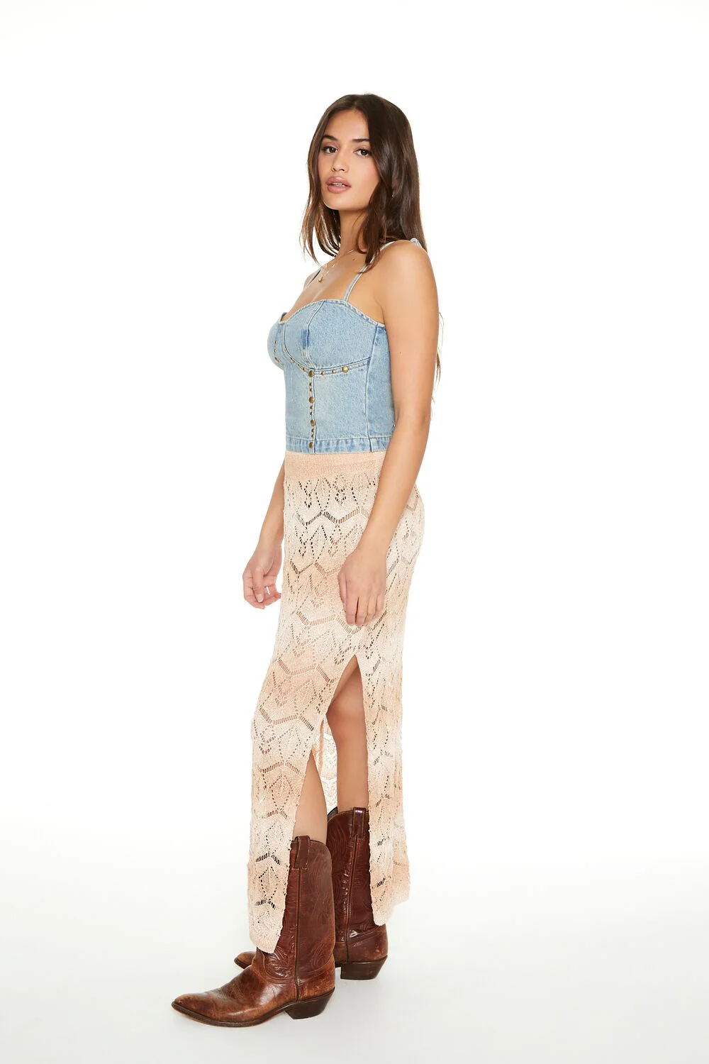 Striped Crochet Maxi Skirt - Image 2