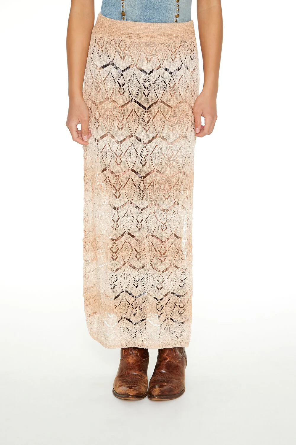 Striped Crochet Maxi Skirt - Image 4