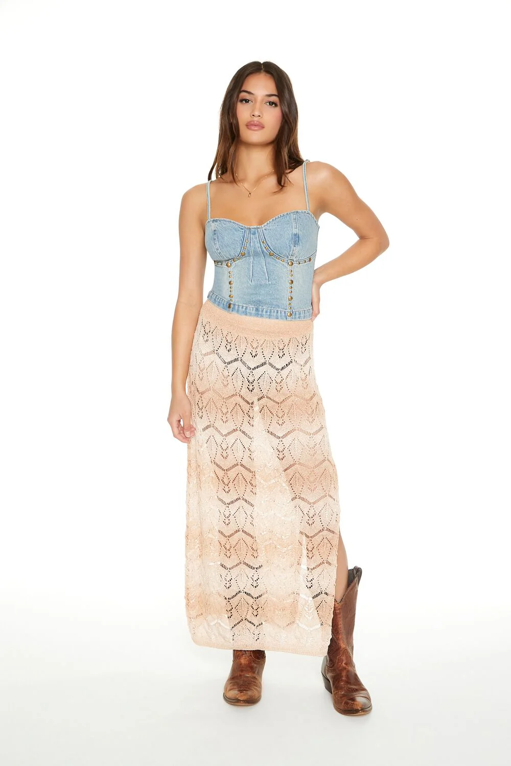 Striped Crochet Maxi Skirt - Image 5