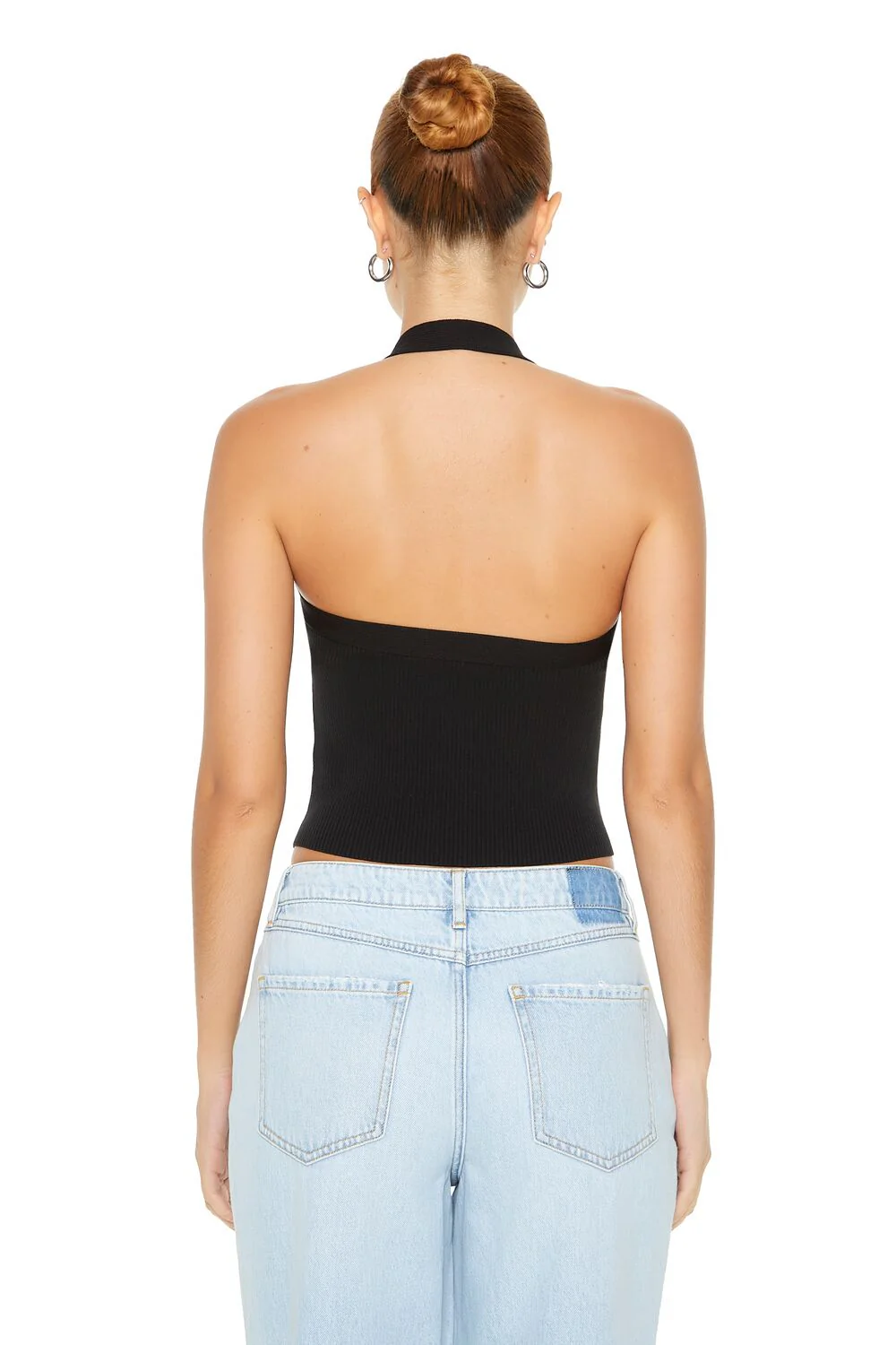 Sweater-Knit Bustier Halter Top - Image 3