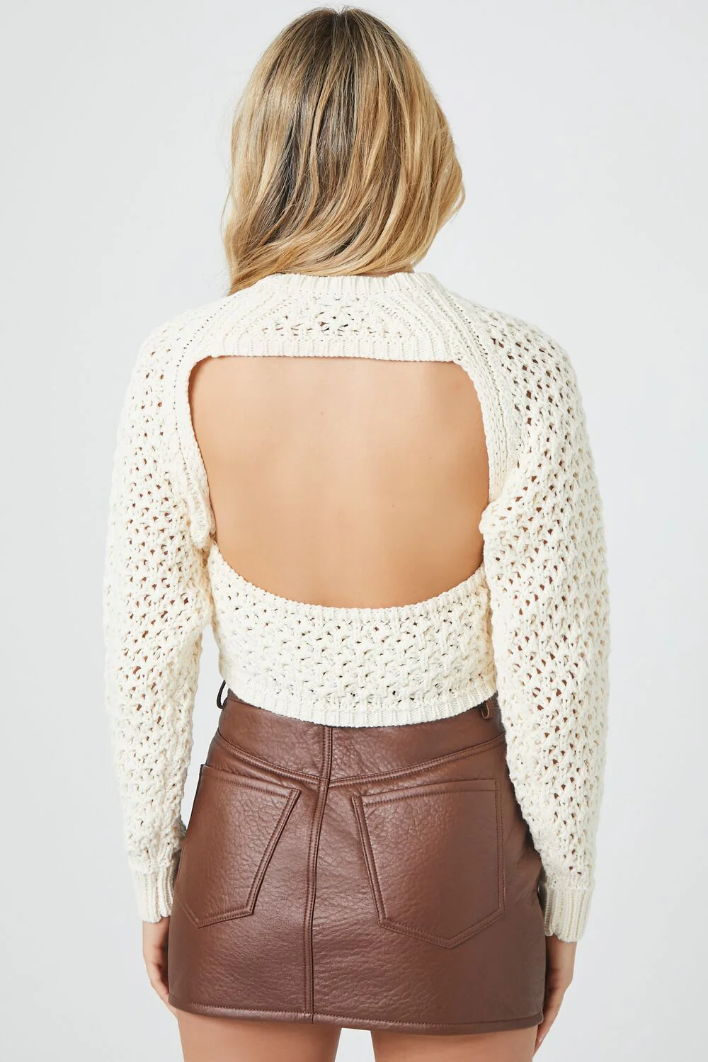 Cropped Open-Back Sweater - Image 3