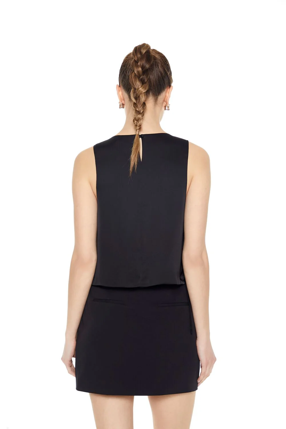 Satin Sleeveless Bow Top - Image 3