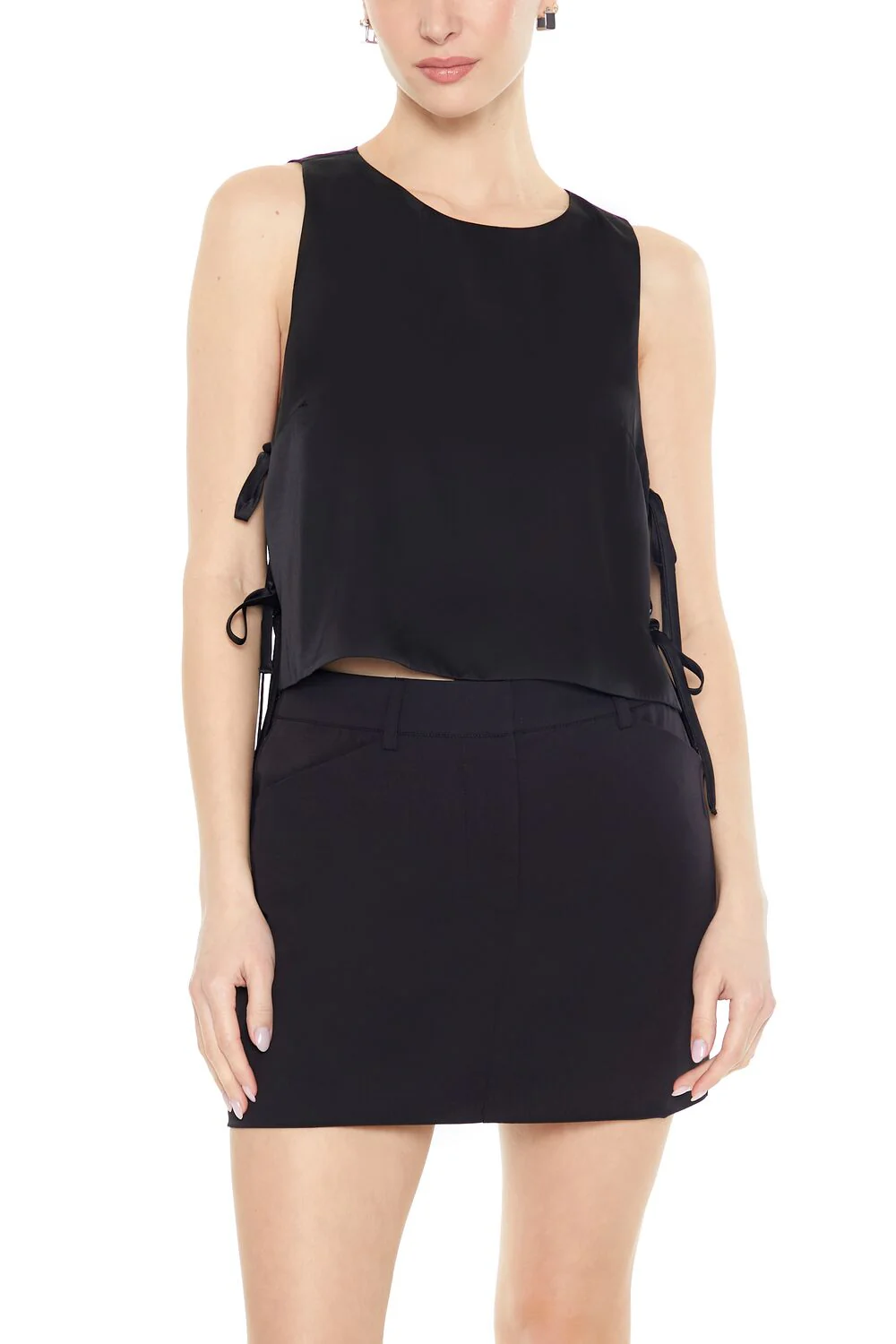 Satin Sleeveless Bow Top - Image 5
