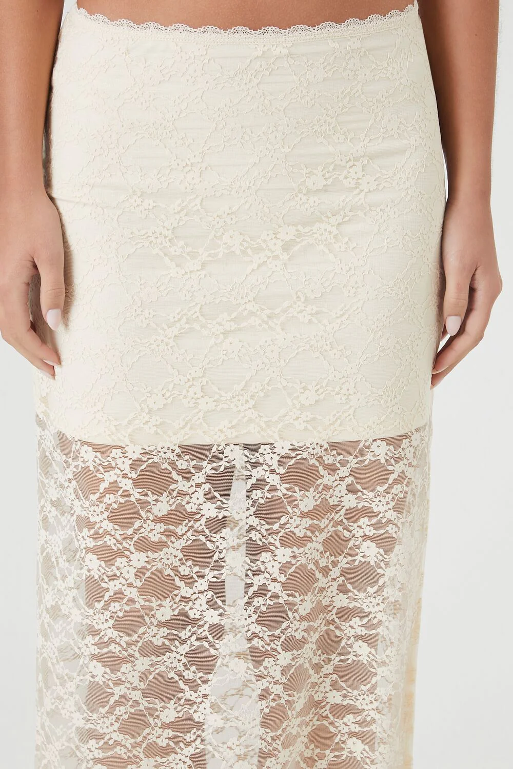 Lace Column Maxi Slit Skirt - Image 5