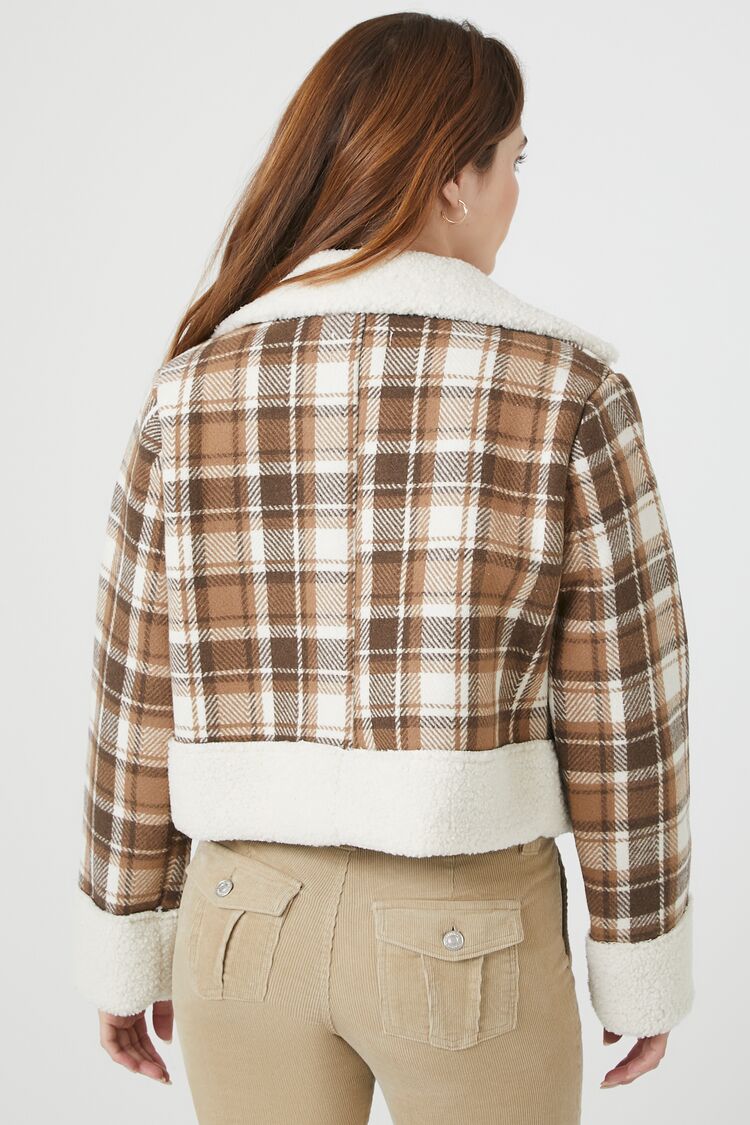 Plaid Cropped Trucker Jacket - Image 3