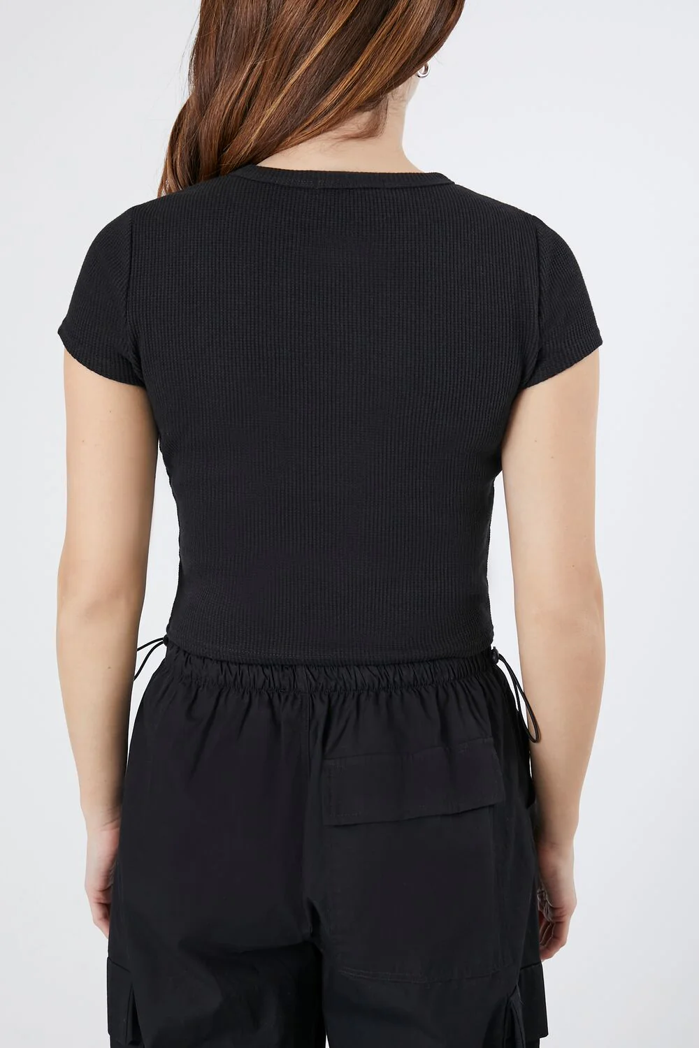 Ribbed Henley Crop Top - Image 3