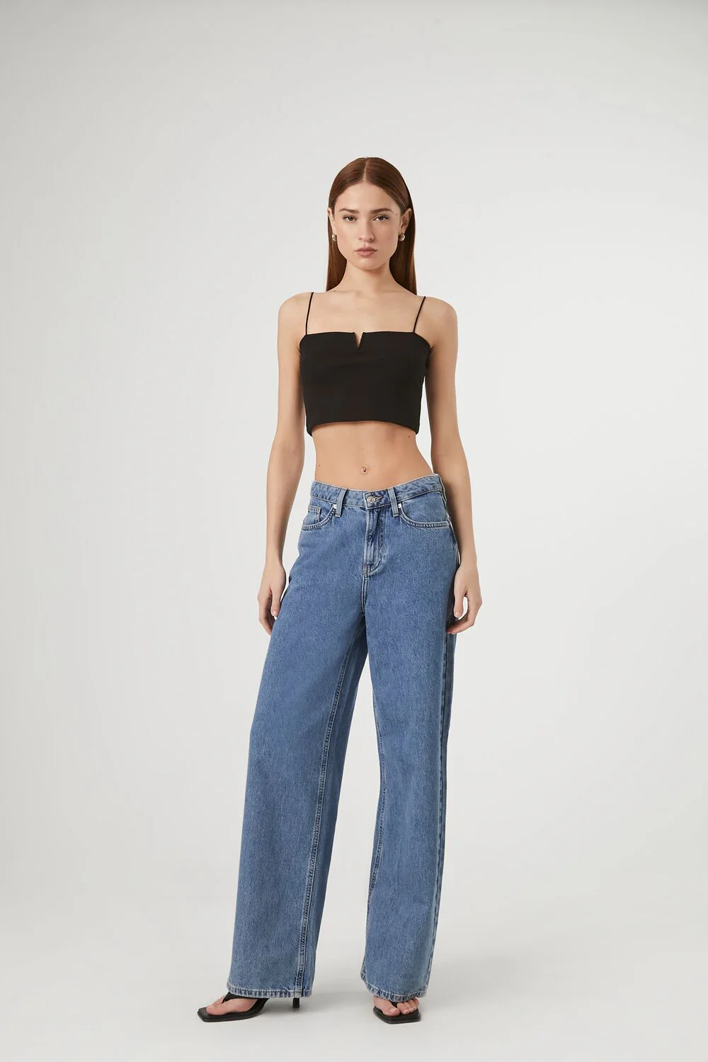 Notched Rib-Knit Cropped Cami - Image 4