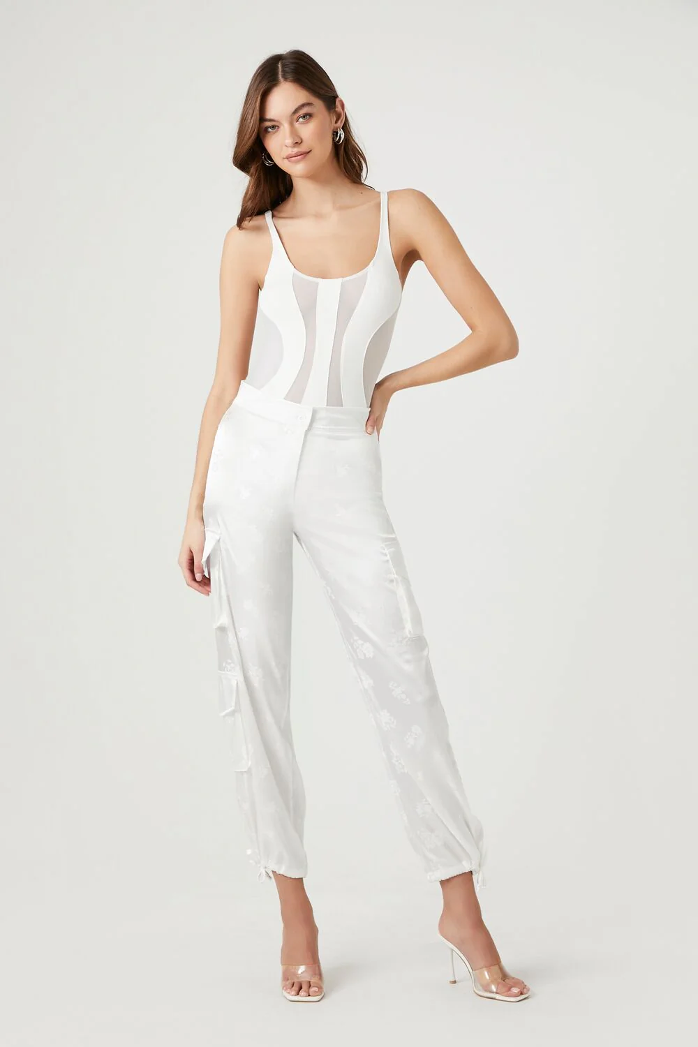 Striped Mesh Cami Bodysuit - Image 4