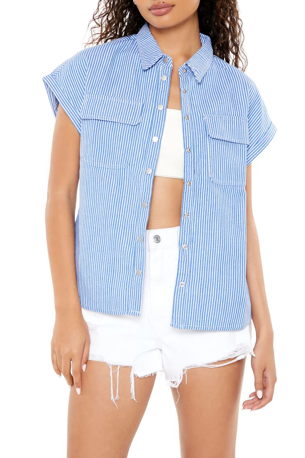 Striped Cap-Sleeve Shirt - Image 5