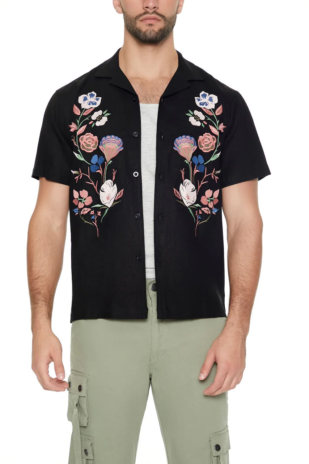 Linen-Blend Embroidered Shirt - Image 5