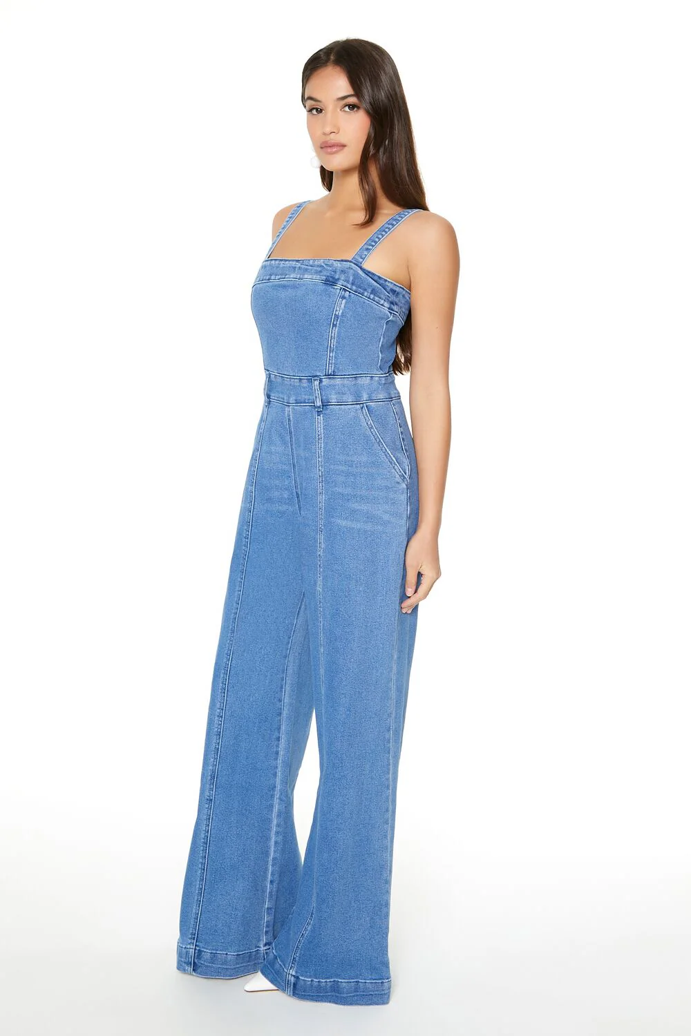 Denim Wide-Leg Jumpsuit - Image 2