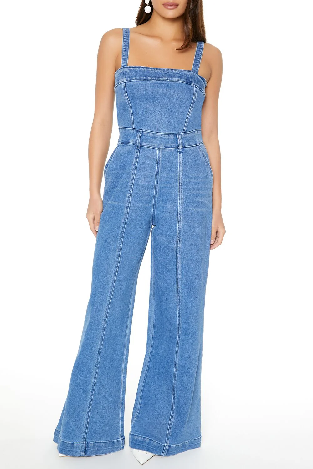 Denim Wide-Leg Jumpsuit - Image 4