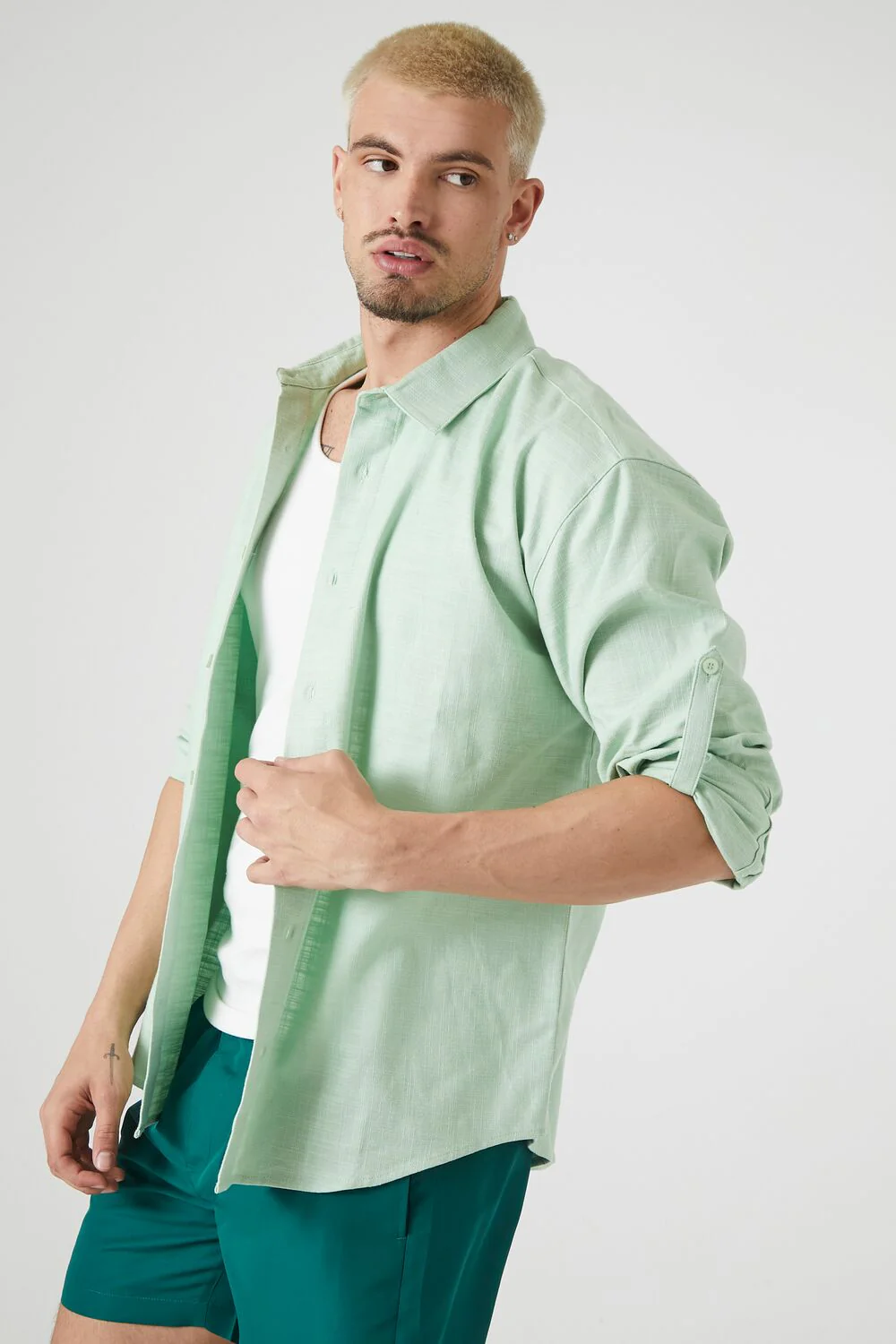 Textured Curved-Hem Shirt - Image 2