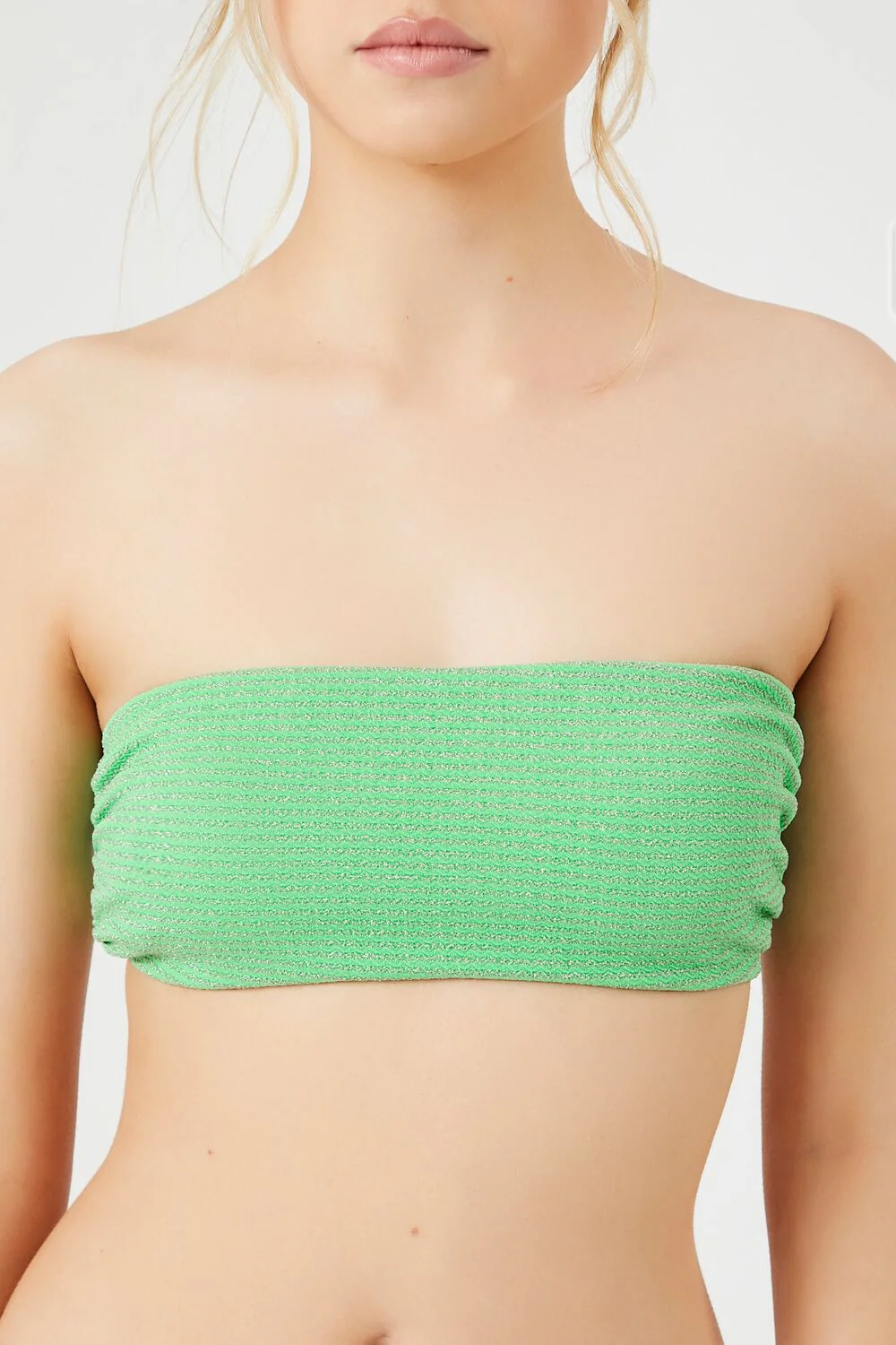 Shimmer Bandeau Halter Bikini Top - Image 4