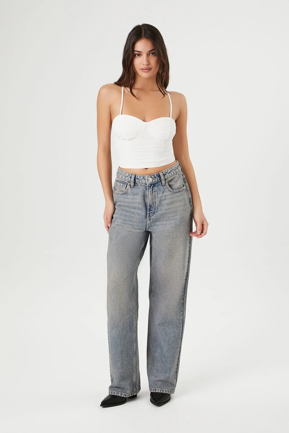 Ruched Mesh Cropped Cami - Image 4