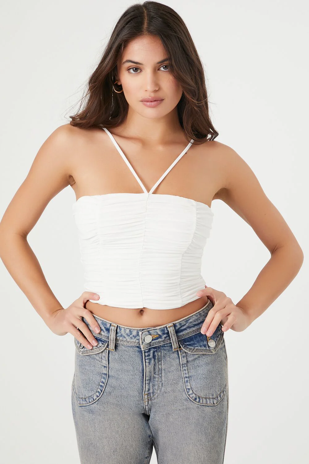 Ruched Mesh Cropped Cami - Image 6