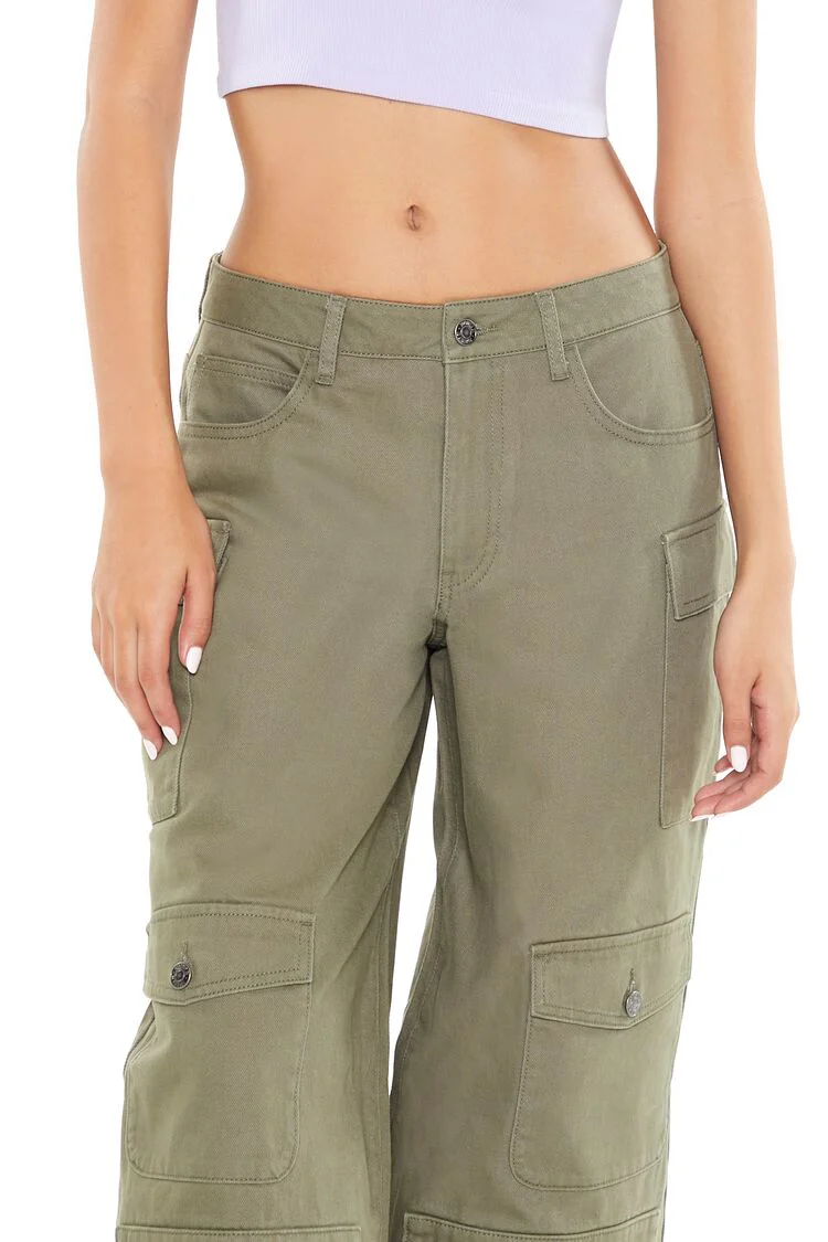 Twill Wide-Leg Cargo Pants - Image 5