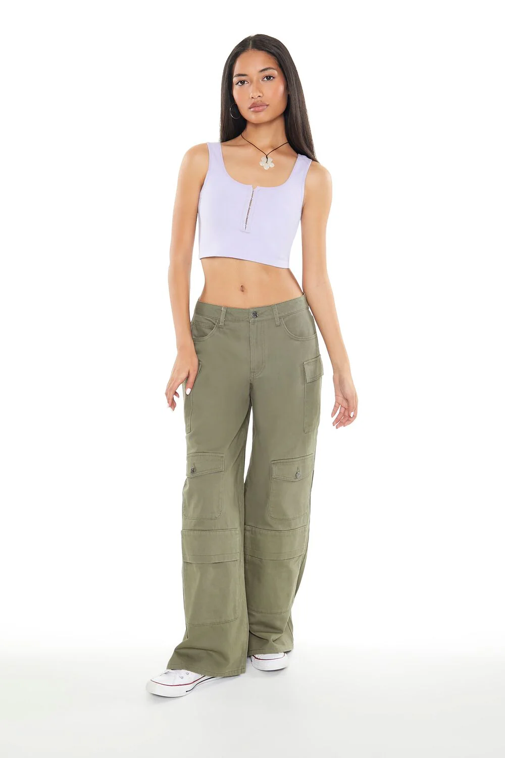 Twill Wide-Leg Cargo Pants - Image 6
