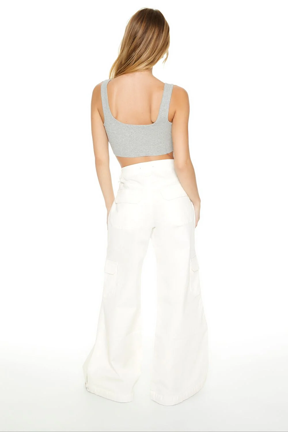 Twill Wide-Leg Cargo Pants - Image 3