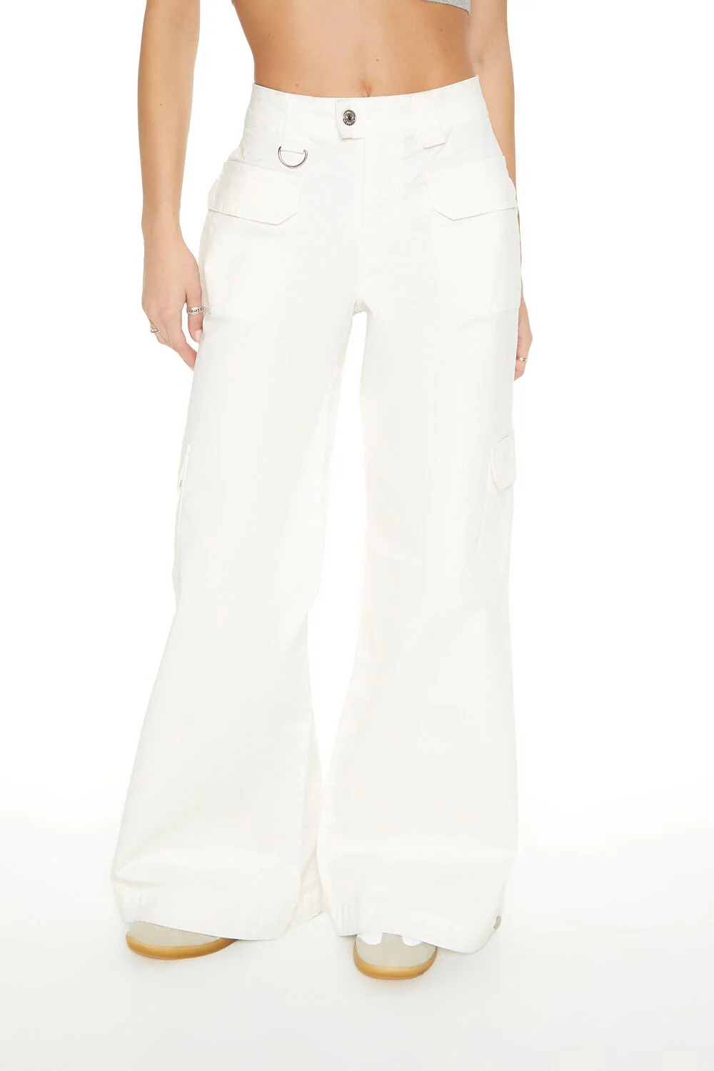 Twill Wide-Leg Cargo Pants - Image 4