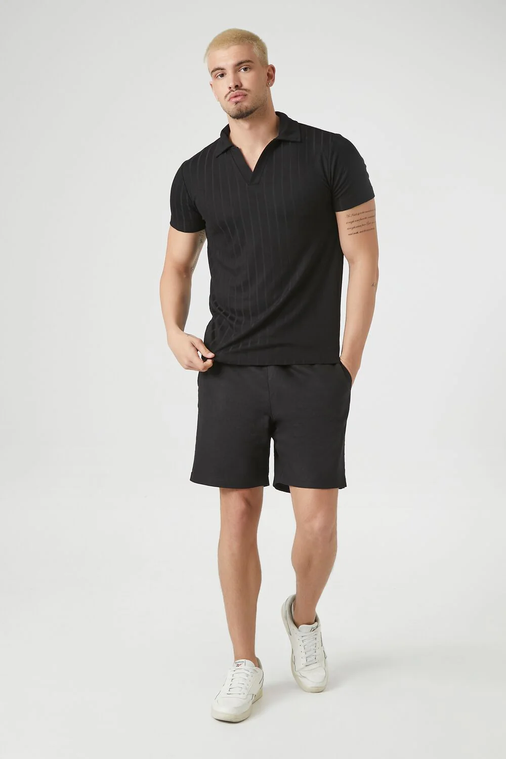 Ribbed Split-Neck Polo Shirt - Image 4