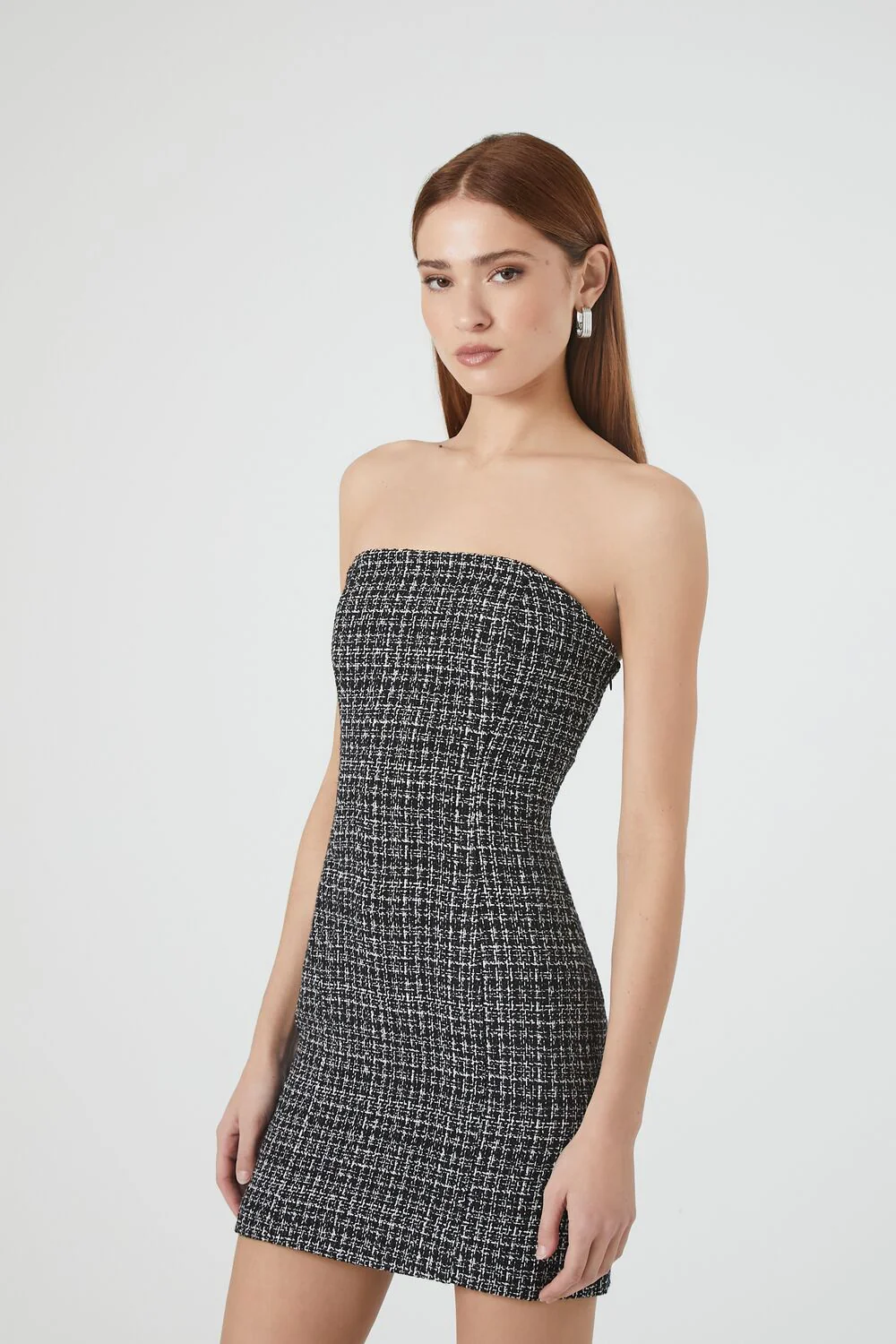 Tweed Tube Mini Dress - Image 2