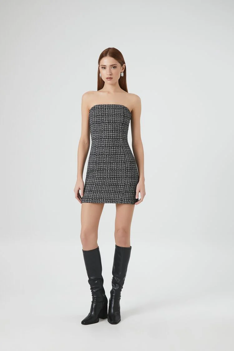 Tweed Tube Mini Dress - Image 4