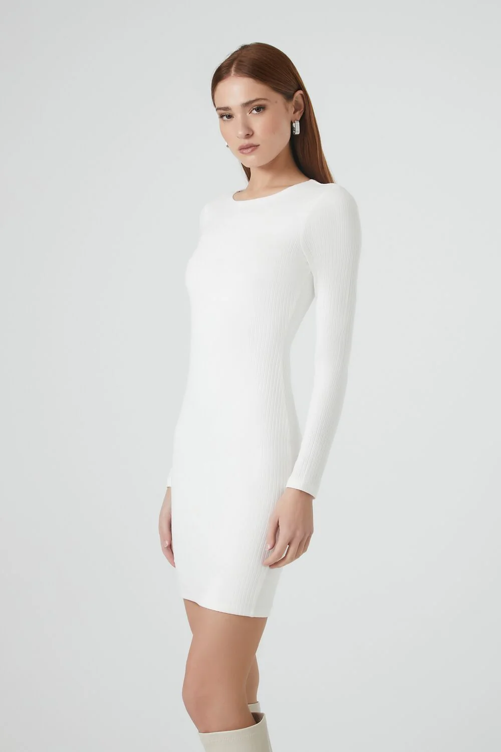 Ribbed Knit Bodycon Mini Dress - Image 3
