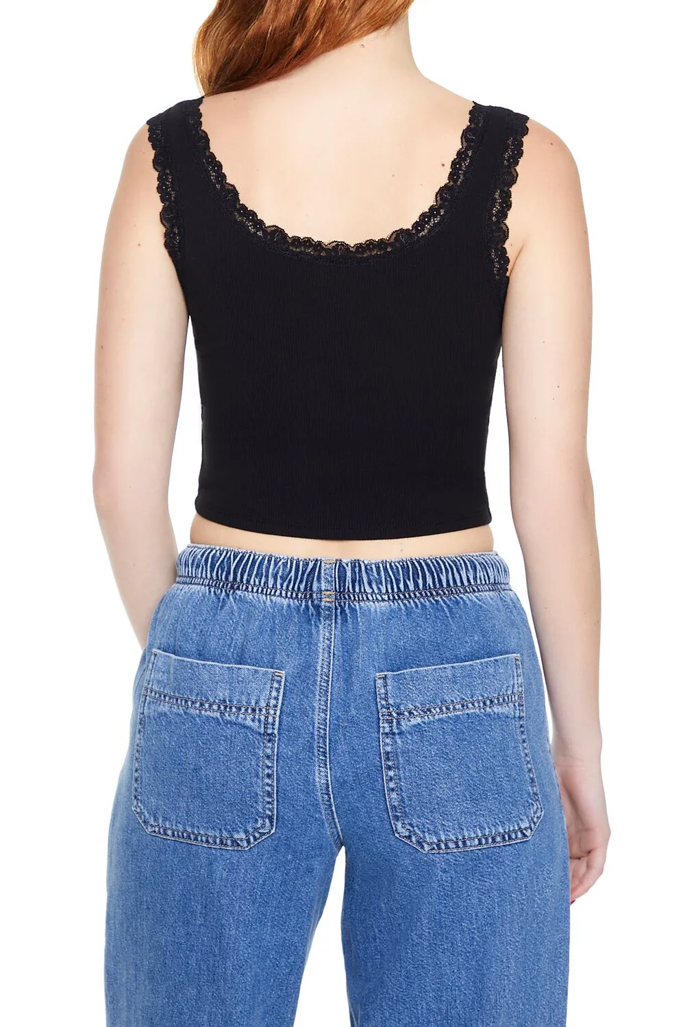 Lace-Trim Cropped Tank Top - Image 10