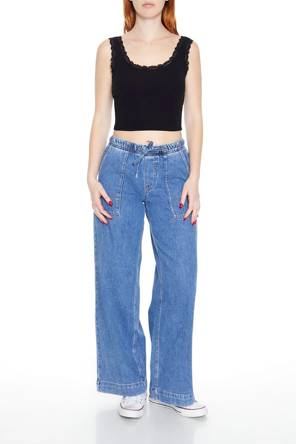 Lace-Trim Cropped Tank Top - Image 7