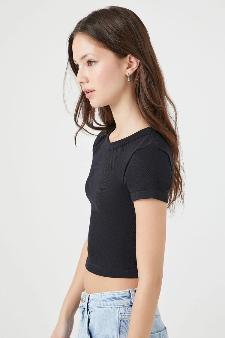 Cropped Seamless Tee - Image 2