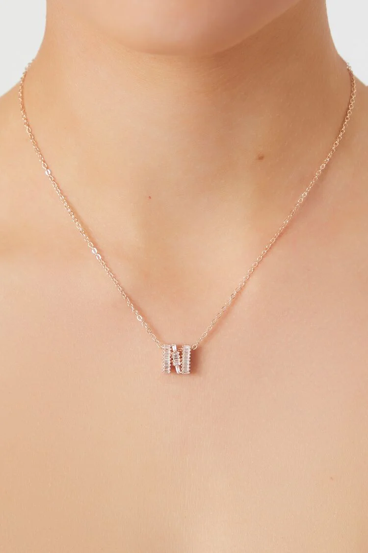 Faux Gem Initial Pendant Necklace - Image 10