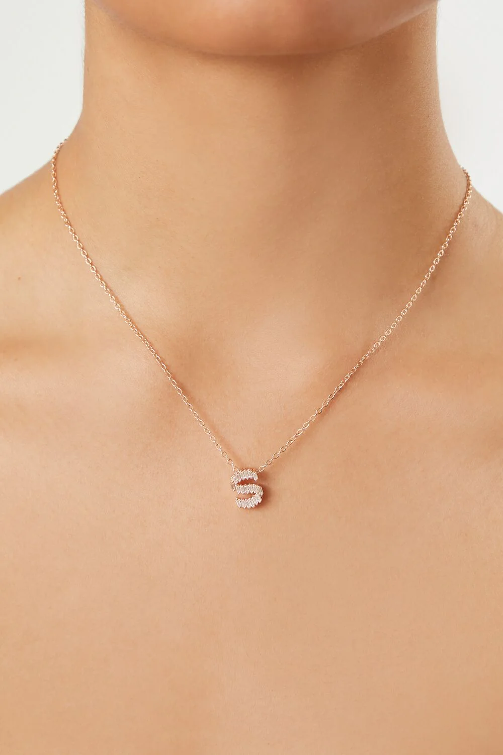 Faux Gem Initial Pendant Necklace - Image 12
