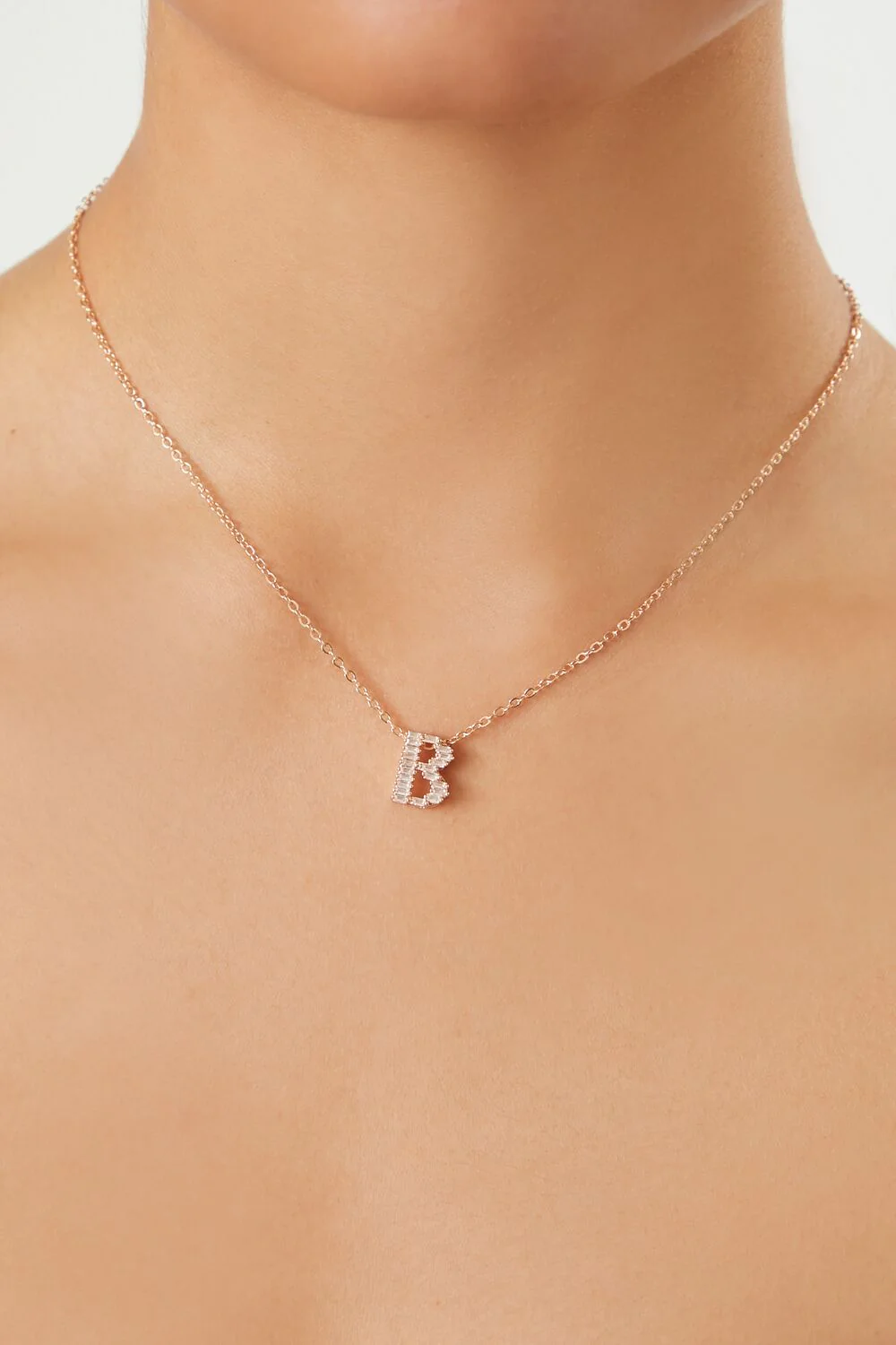 Faux Gem Initial Pendant Necklace - Image 3