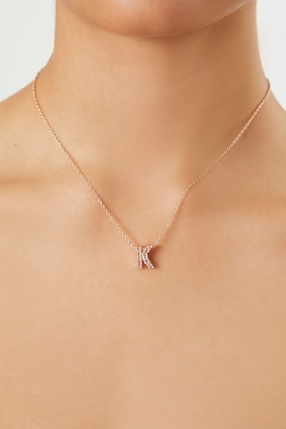 Faux Gem Initial Pendant Necklace - Image 7