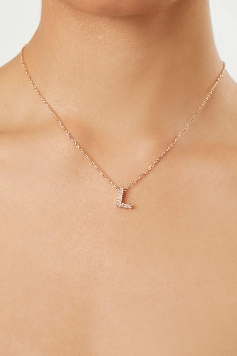 Faux Gem Initial Pendant Necklace - Image 8