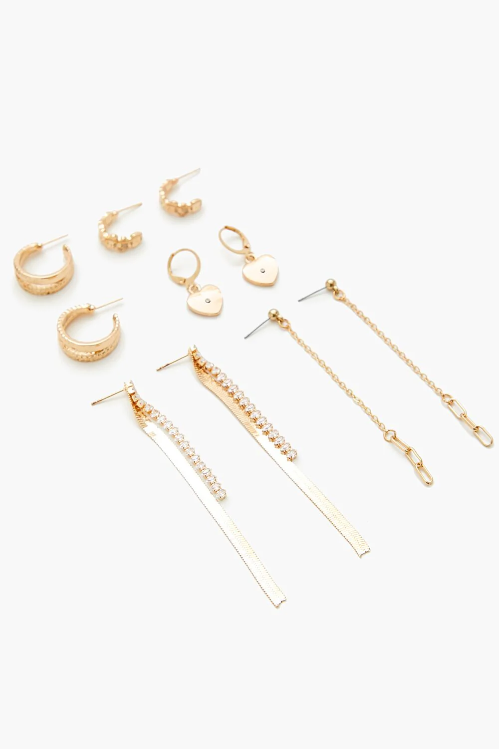 Hoop & Chain Drop Earring Set - Image 2