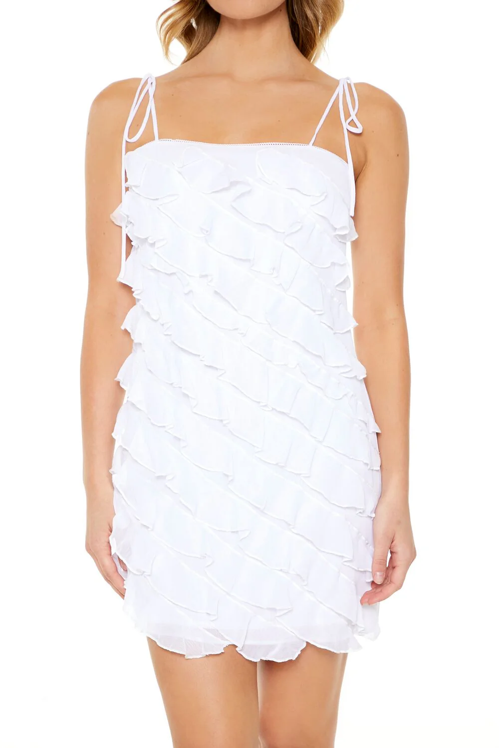 Chiffon Tiered Tie-Strap Mini Dress - Image 5