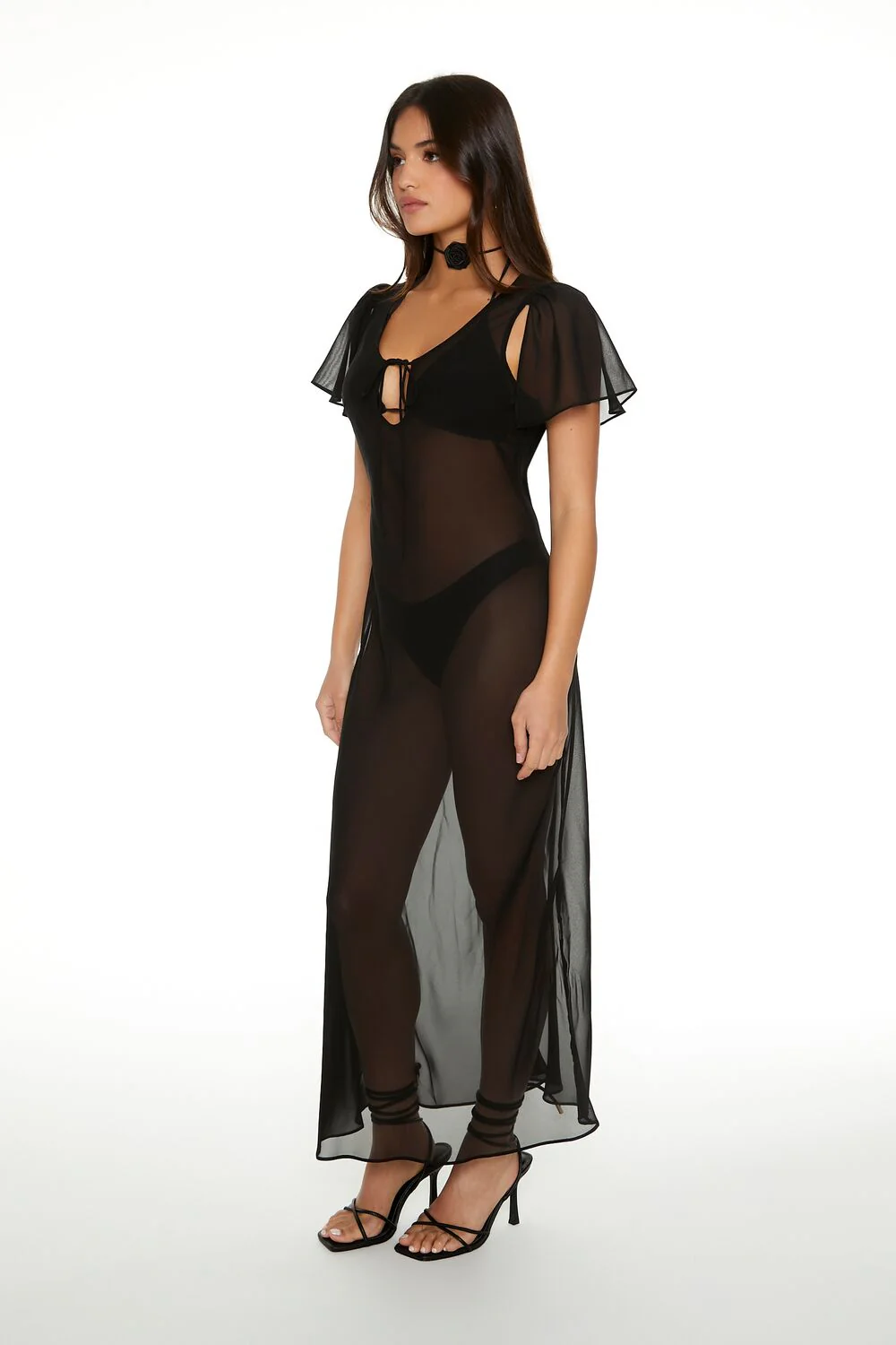 Sheer Chiffon Maxi Dress - Image 2
