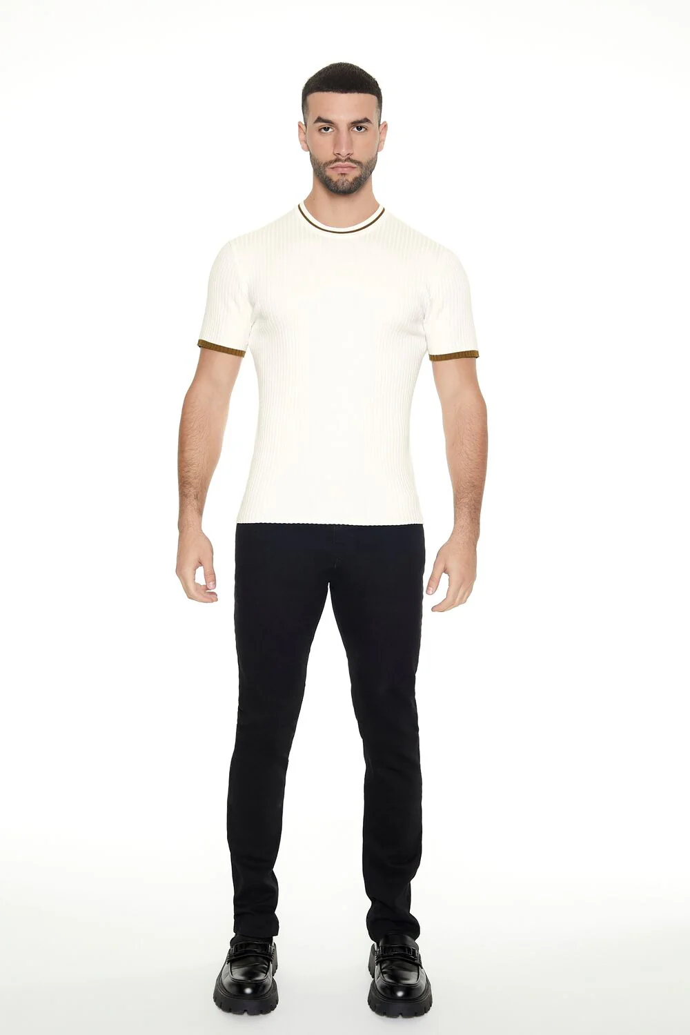 Sweater-Knit Ringer Tee - Image 4