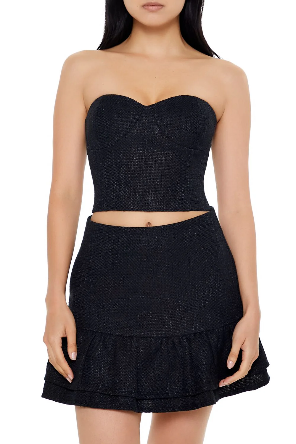 Tweed Tube Top & Mini Skirt Set - Image 2