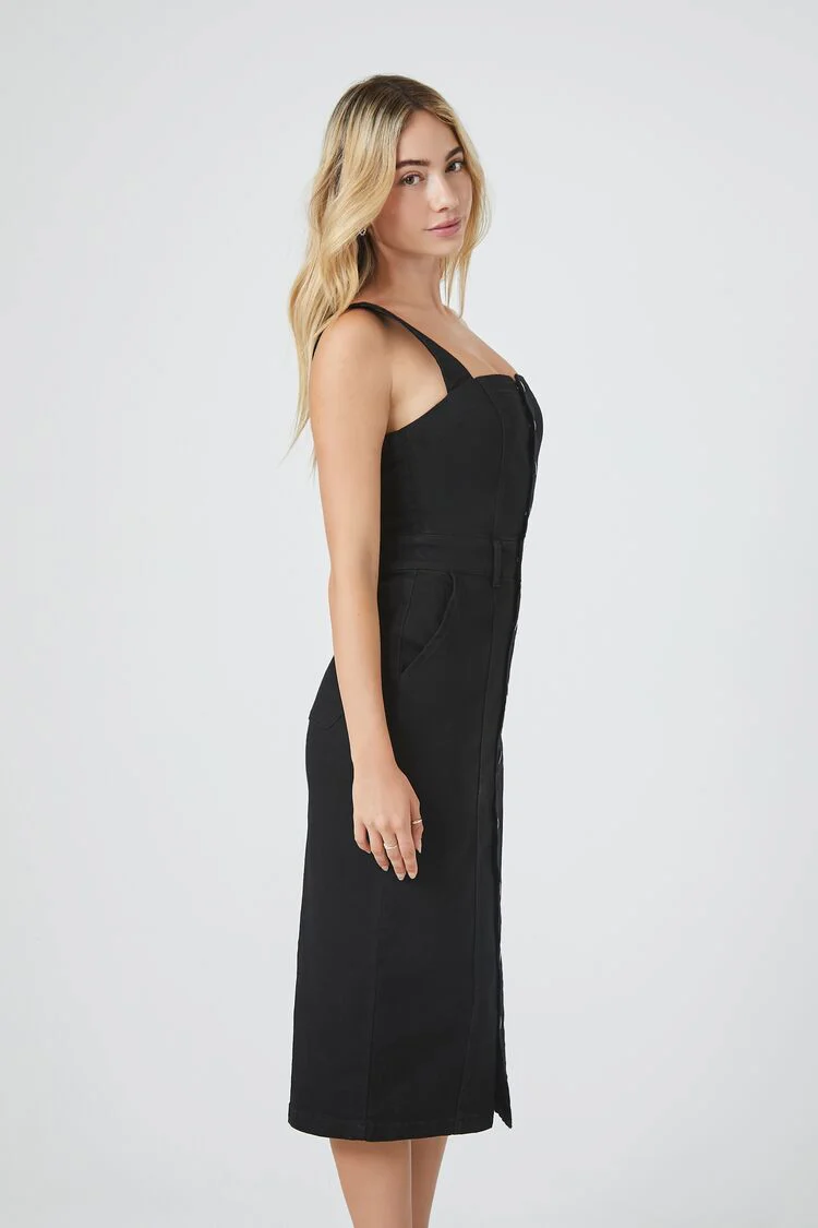 Denim Button-Front Midi Dress - Image 2
