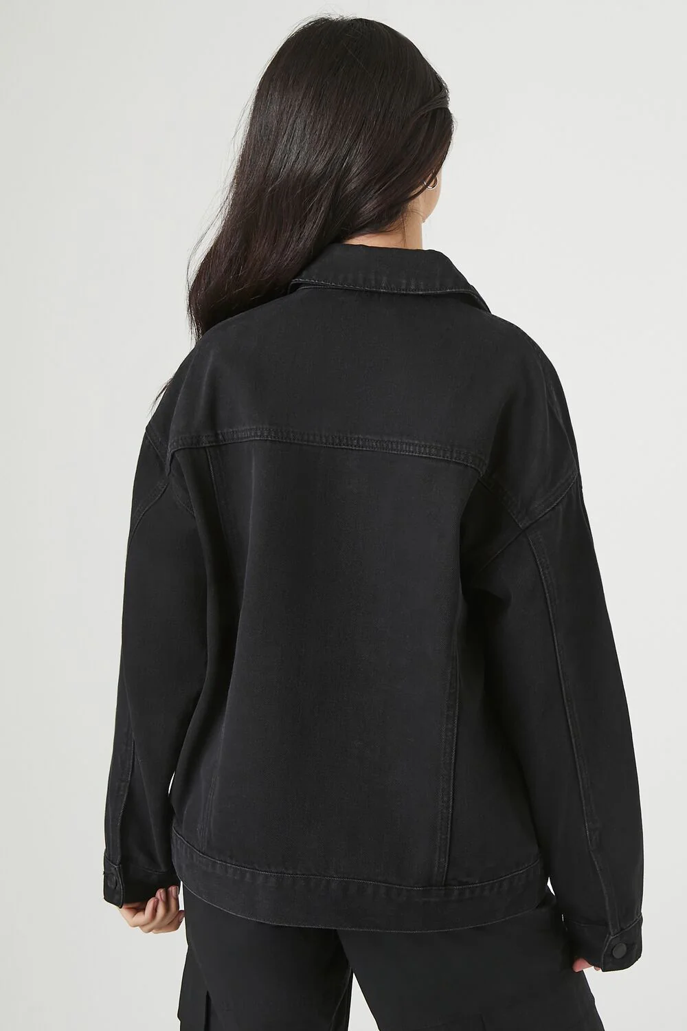 Oversized Denim Trucker Jacket - Image 3