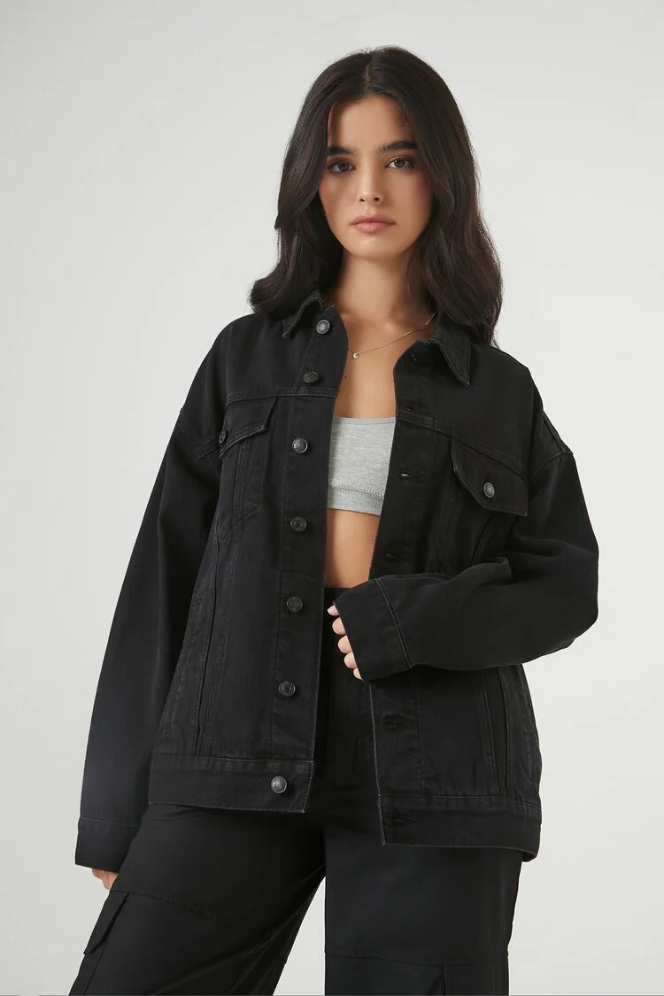 Oversized Denim Trucker Jacket - Image 5