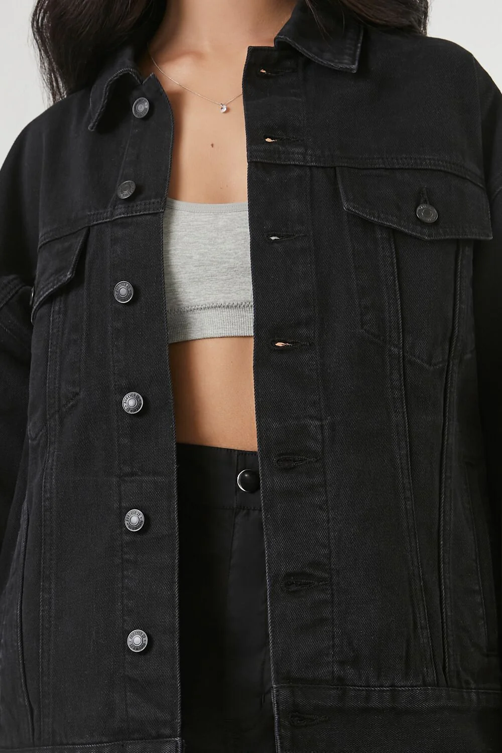 Oversized Denim Trucker Jacket - Image 6