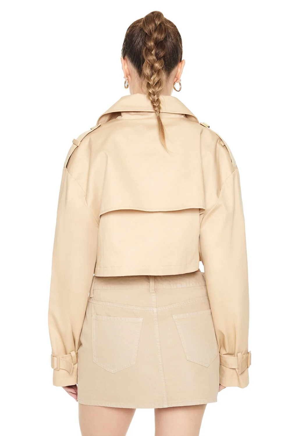 Cropped Trench Jacket - Image 3