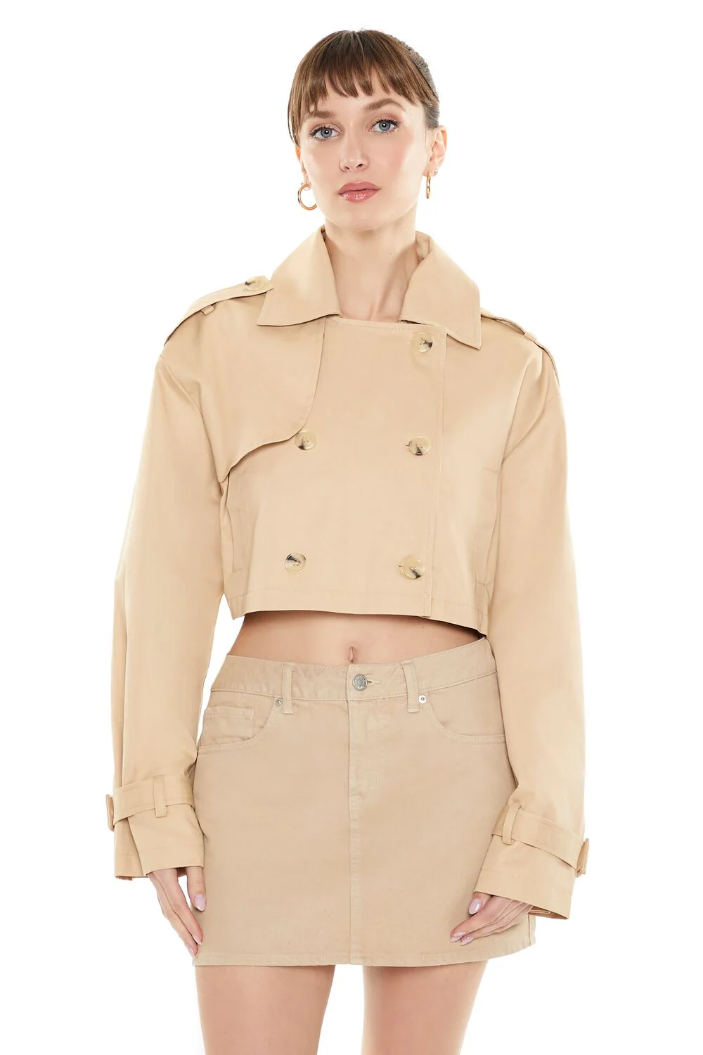Cropped Trench Jacket - Image 5