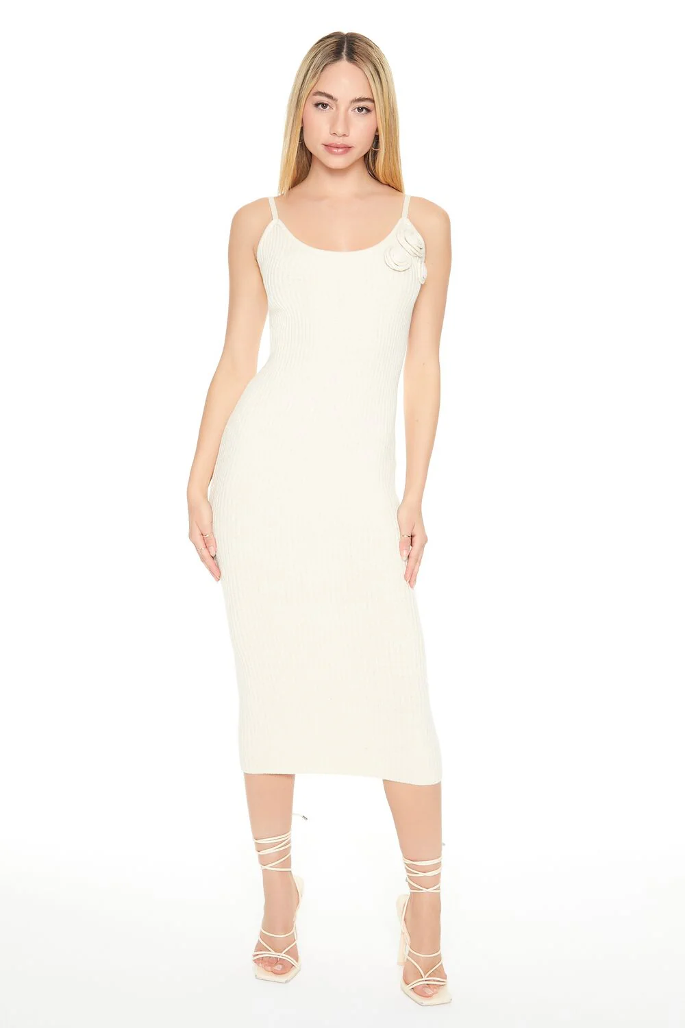 Crochet Rosette Cami Midi Dress - Image 4
