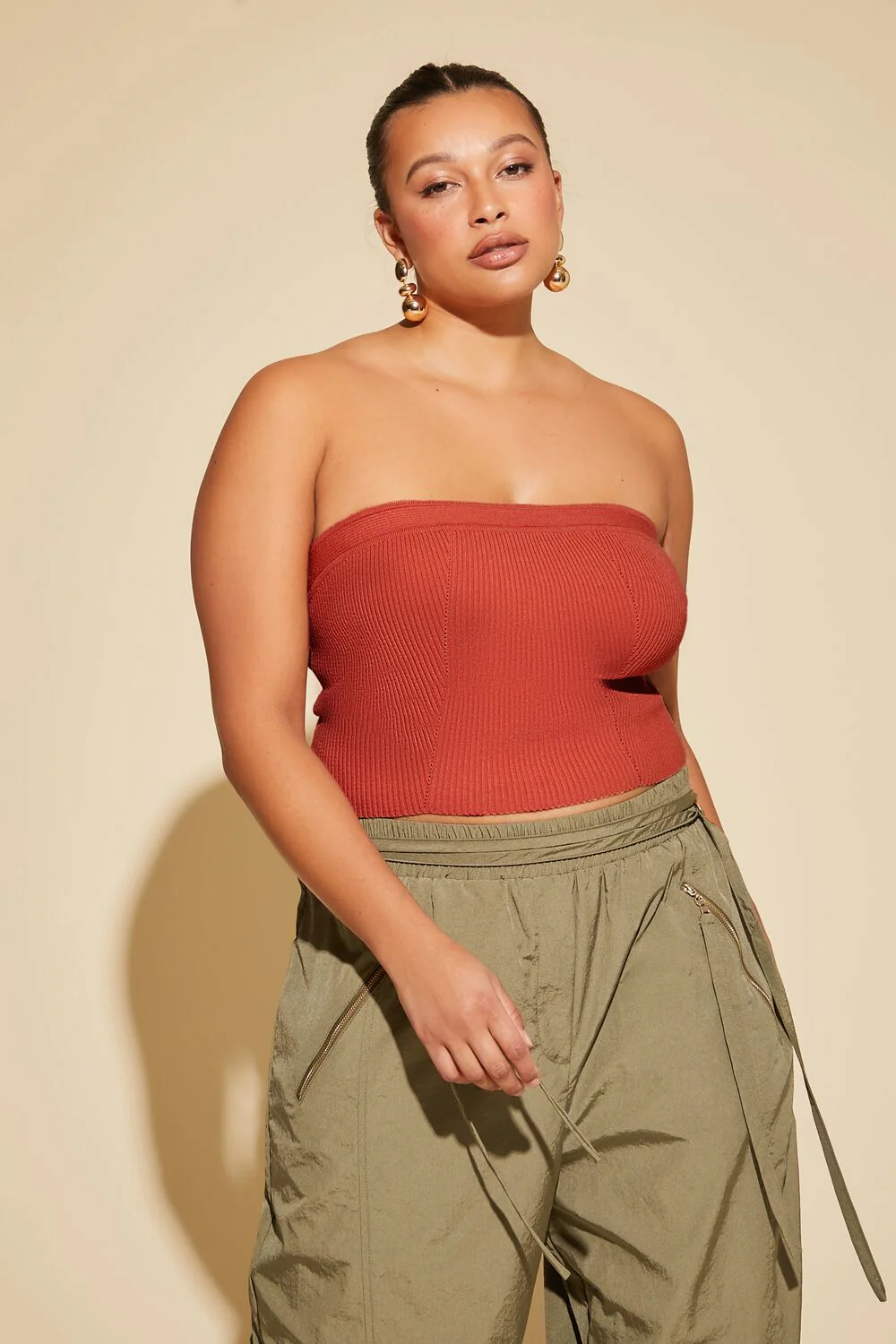 Plus Size Sweater-Knit Tube Top - Image 6