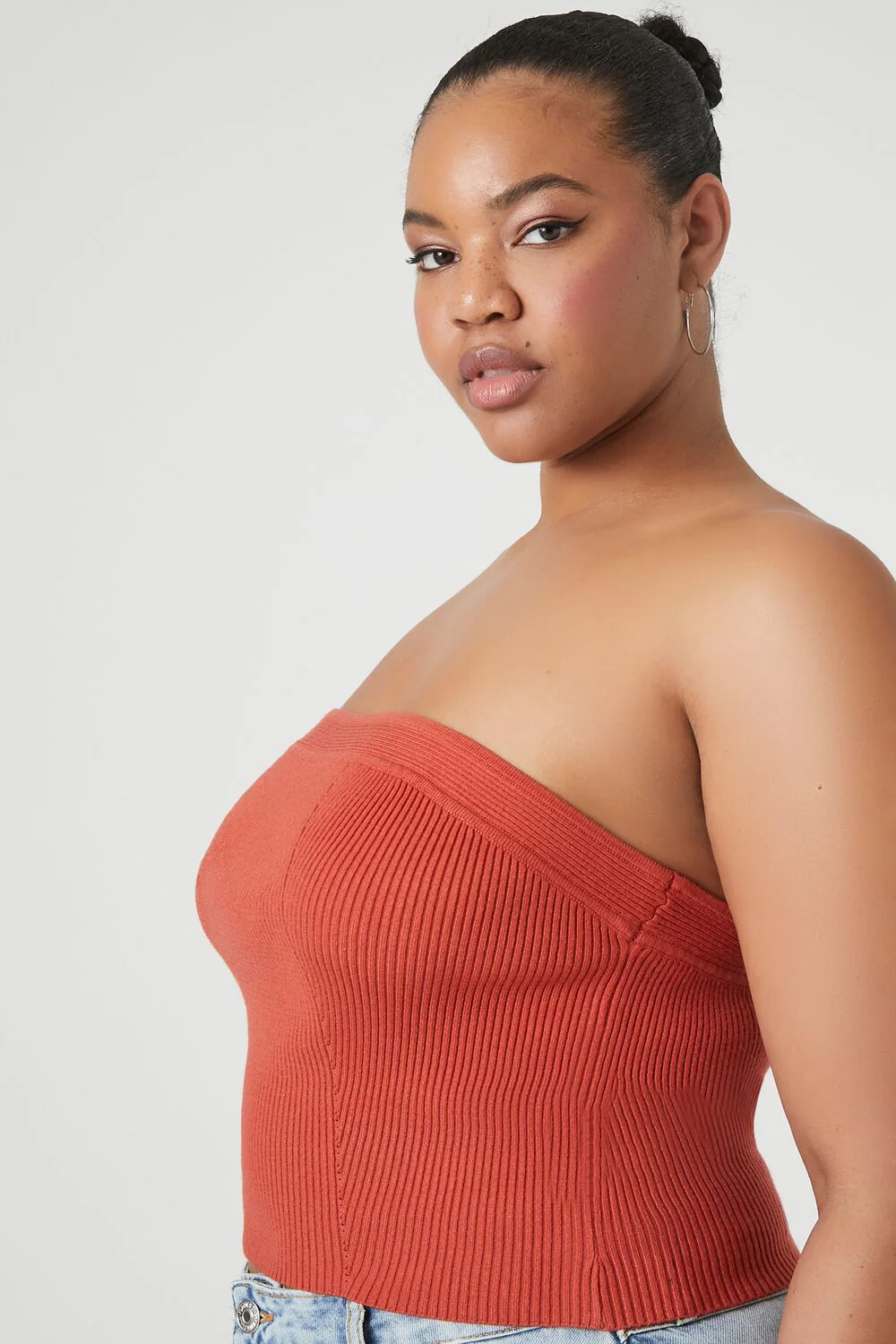 Plus Size Sweater-Knit Tube Top - Image 7